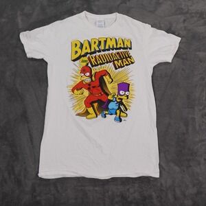 The Simpsons Bart Bartman Mens Small White Shirt Radioactive Man VTG Style